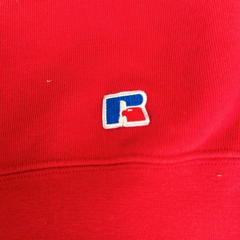 Mens Russel Athletic red crew neck sweater - Picture 4 of 6